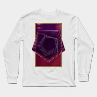 Purple geometric abstract Wine gold luxe Long Sleeve T-Shirt